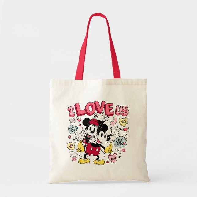 Mickey Mouse & Minnie Mouse | I Love Us Tote Bag (Front)