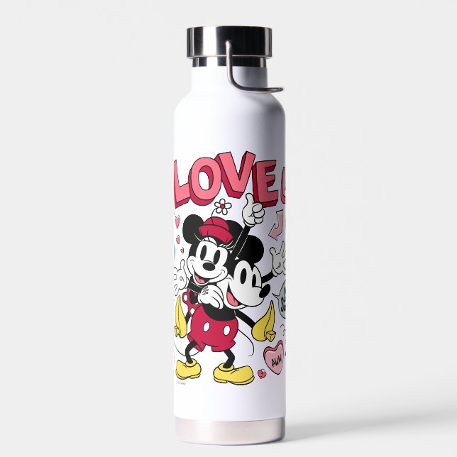 Mickey Mouse & Minnie Mouse | I Love Us Water Bottle (Left)