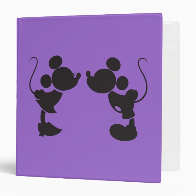 Mickey Mouse & Minnie  Silhouette 3 Ring Binder (Front/Inside)