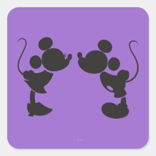 Mickey Mouse & Minnie Silhouette Square Sticker