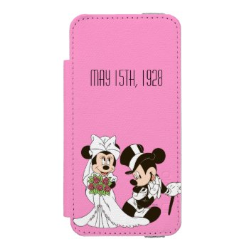 Mickey Mouse & Minnie Wedding Iphone Se/5/5s Wallet Case by MickeyAndFriends at Zazzle