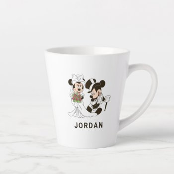 Mickey Mouse & Minnie Wedding Latte Mug by MickeyAndFriends at Zazzle