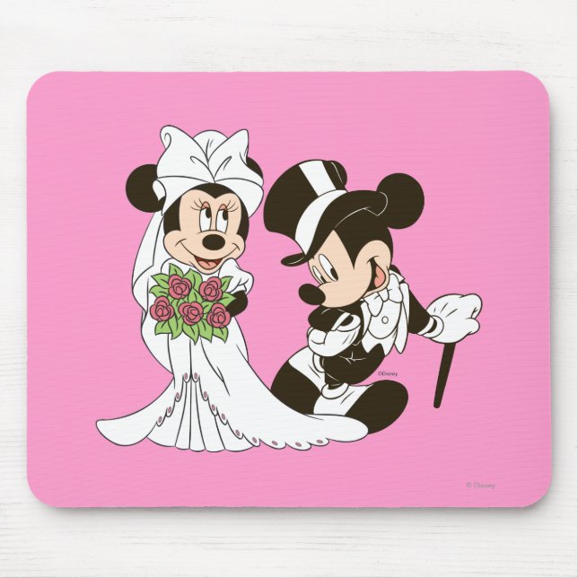 Mickey Mouse & Minnie Wedding Mouse Pad (Front)