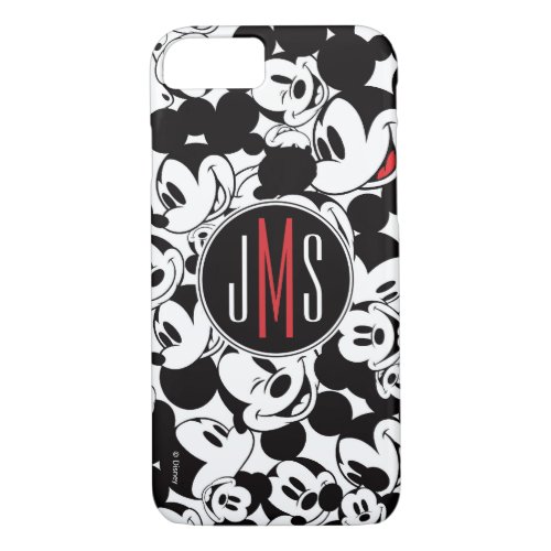 Mickey Mouse  Monogram Crowd Pattern iPhone 87 Case