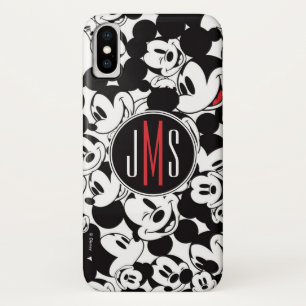 Mickey Mouse Monogram Crowd Pattern iPhone X Case