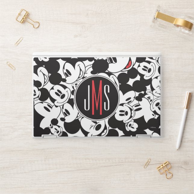 Mickey Mouse | Monogram Crowd Pattern HP Laptop Skin (Desk)
