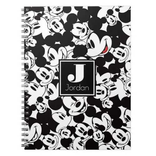 Mickey Mouse  Monogram Crowd Pattern Notebook