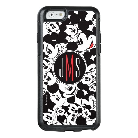 Mickey Mouse | Monogram Crowd Pattern Otterbox Iphone 6/6s Case
