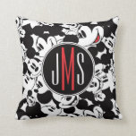 Mickey Mouse | Monogram Crowd Pattern Throw Pillow<br><div class="desc">Mickey Mouse</div>
