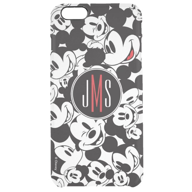 Mickey Mouse | Monogram Crowd Pattern Uncommon iPhone Case (Back)