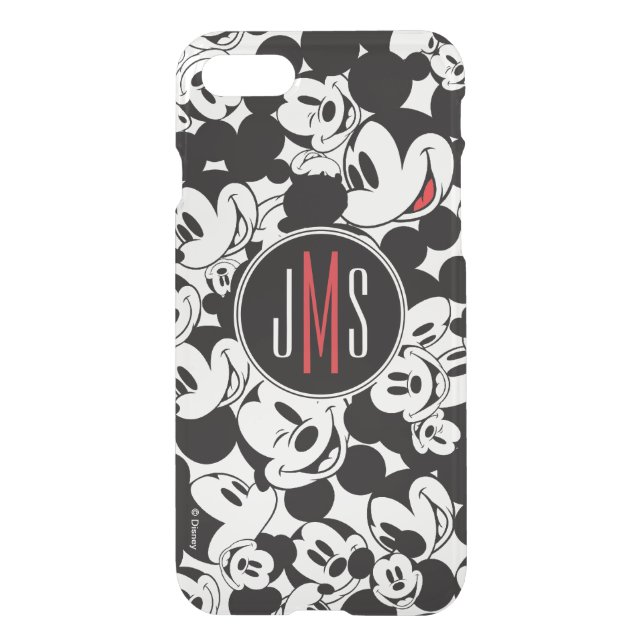 Mickey Mouse | Monogram Crowd Pattern Uncommon iPhone Case (Back)