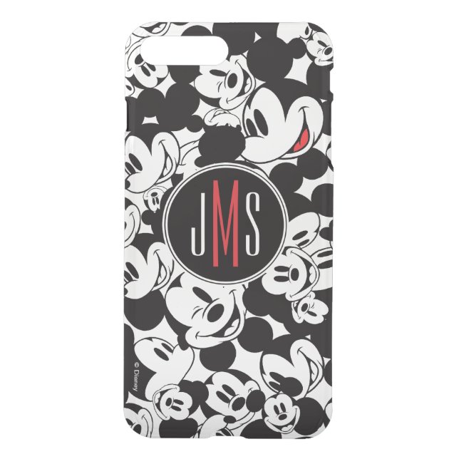 Mickey Mouse | Monogram Crowd Pattern Uncommon iPhone Case (Back)