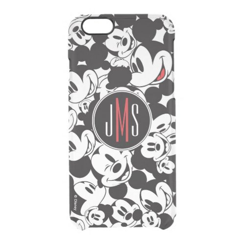 Mickey Mouse  Monogram Crowd Pattern Clear iPhone 66S Case