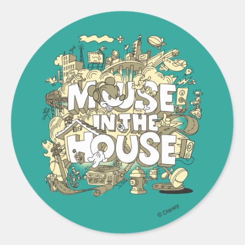 Mickey Mouse  Mouse In The House Classic Round Sticker