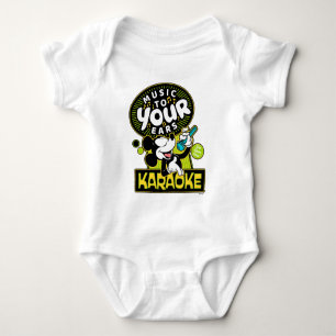 Mickey Mouse Music To Your Ears Karaoke Sign Baby Bodysuit