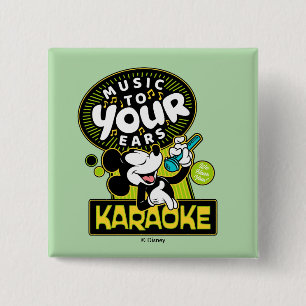 Mickey Mouse Music To Your Ears Karaoke Sign Button