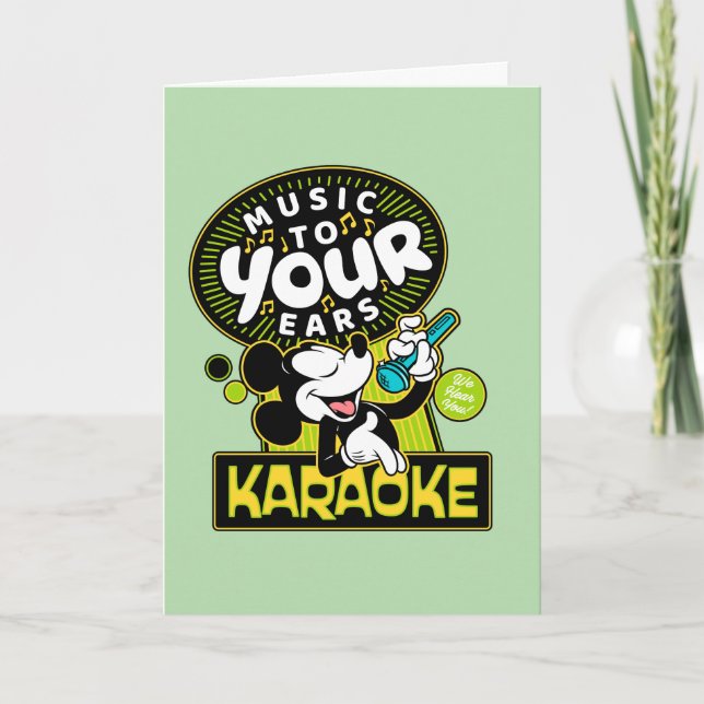 Mickey Mouse Music To Your Ears Karaoke Sign Card (Front)