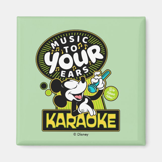 Mickey Mouse Music To Your Ears Karaoke Sign Magnet (Front)