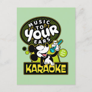 Mickey Mouse Music To Your Ears Karaoke Sign Postcard