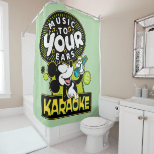 Mickey Mouse Music To Your Ears Karaoke Sign Shower Curtain