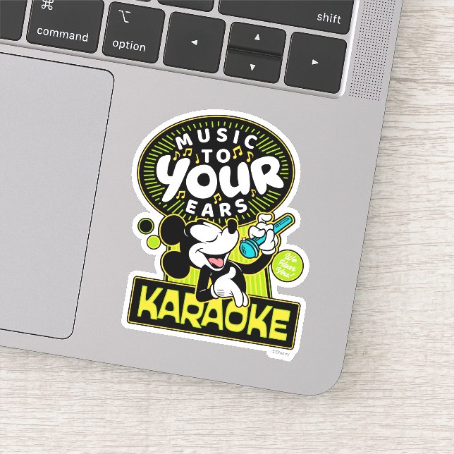 Mickey Mouse Music To Your Ears Karaoke Sign Sticker (Detail)