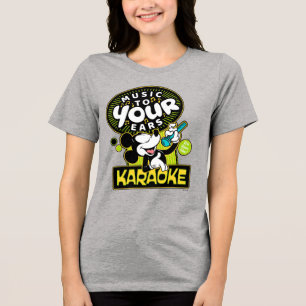 Mickey Mouse Music To Your Ears Karaoke Sign Tri-Blend Shirt