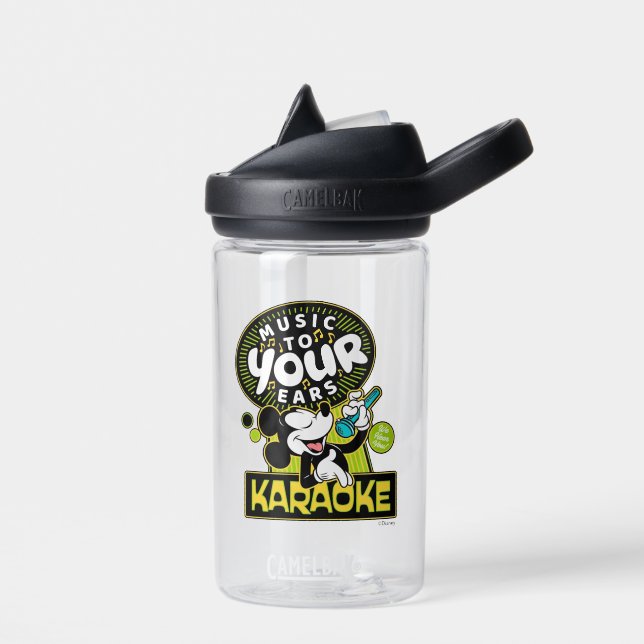 Mickey Mouse Music To Your Ears Karaoke Sign Water Bottle (Left)