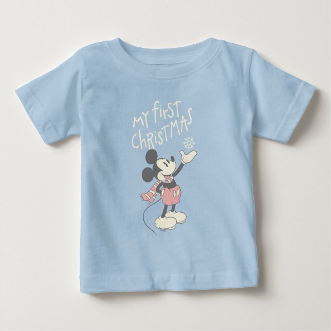 Mickey Mouse | My First Christmas Baby T-Shirt (Front)