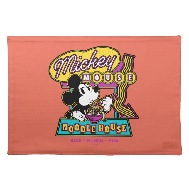 Mickey Mouse Noodle House Sign Cloth Placemat (Front)