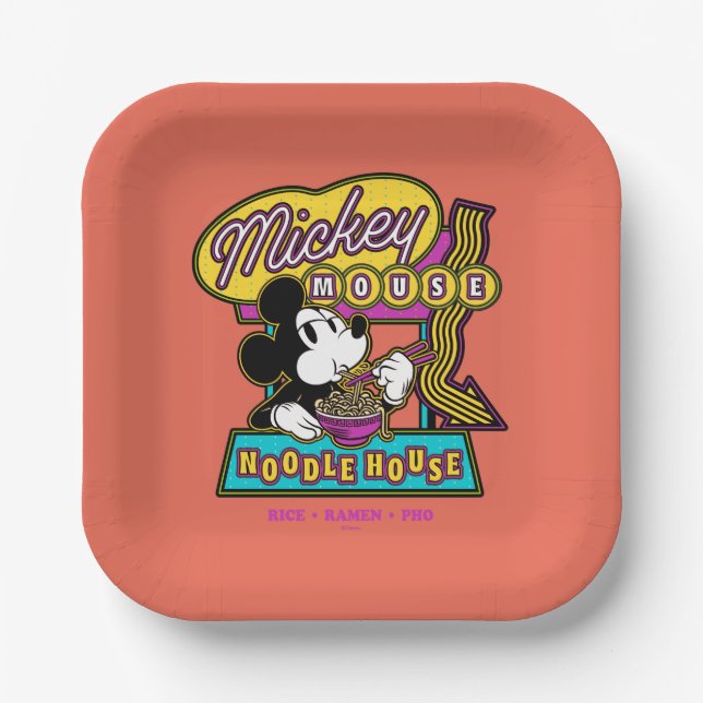Mickey Mouse Noodle House Sign Paper Plates (Front)