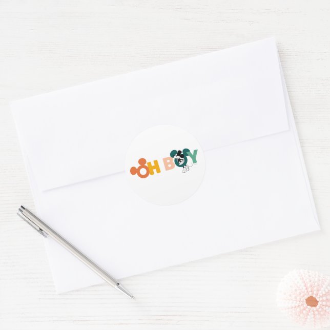 Mickey Mouse | Oh Boy Classic Round Sticker (Envelope)