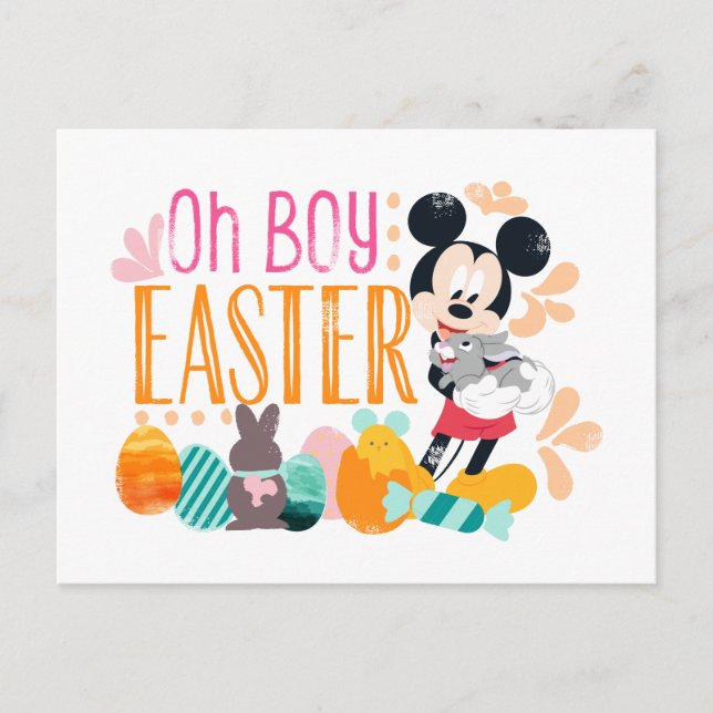 Mickey Mouse | Oh Boy, Easter Postcard (Front)