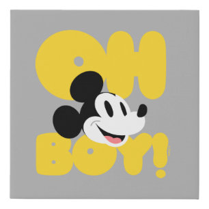 Mickey Mouse   Oh Boy! Faux Canvas Print