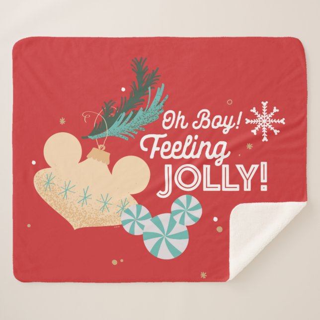 Mickey Mouse | Oh Boy! Feeling Jolly! Sherpa Blanket (Front (Horizontal))