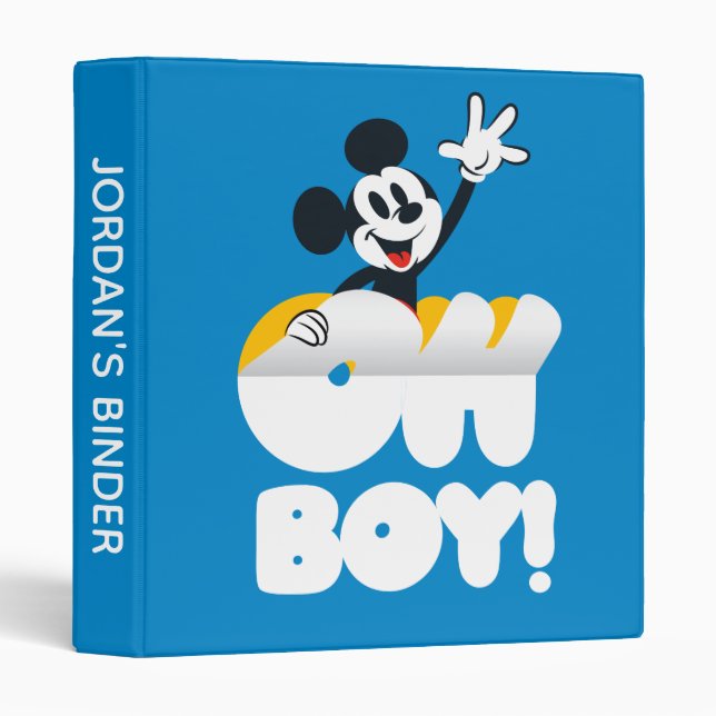 Mickey Mouse Oh Boy! Peel Away 3 Ring Binder (Front/Spine)