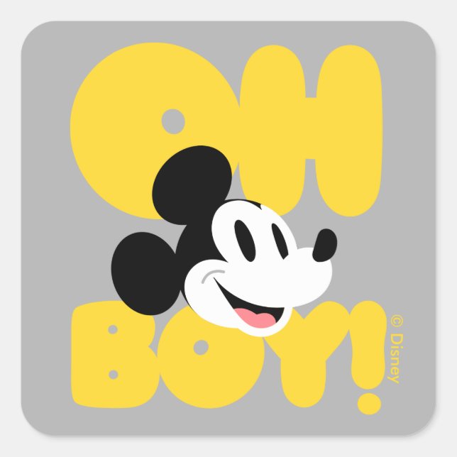 Mickey Mouse | Oh Boy! Square Sticker (Front)