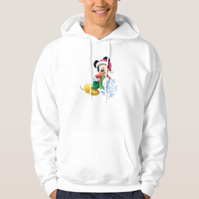 Mickey Mouse on Snowflake Hoodie (Front)