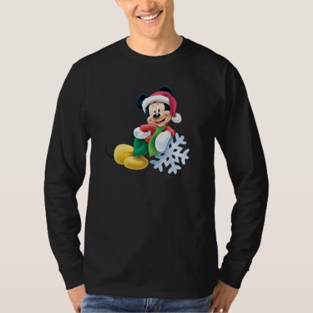 Mickey Mouse On Snowflake T-shirt
