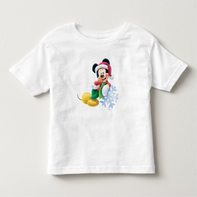 Mickey Mouse on Snowflake Toddler T-shirt (Front)