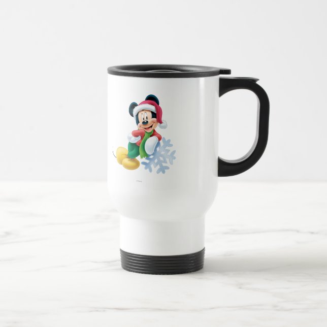 Mickey Mouse on Snowflake Travel Mug (Right)