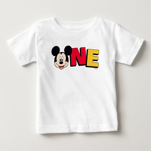 Mickey Mouse  ONE First Birthday Baby T_Shirt