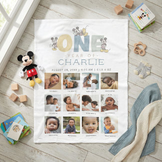 Mickey Mouse | One Year of - 12 Months Fleece Blanket