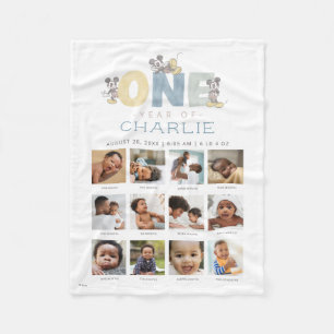 Mickey Mouse One Year of - 12 Months Fleece Blanket
