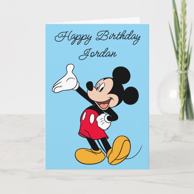 Mickey Mouse Open Hand Gesture Card (Front)