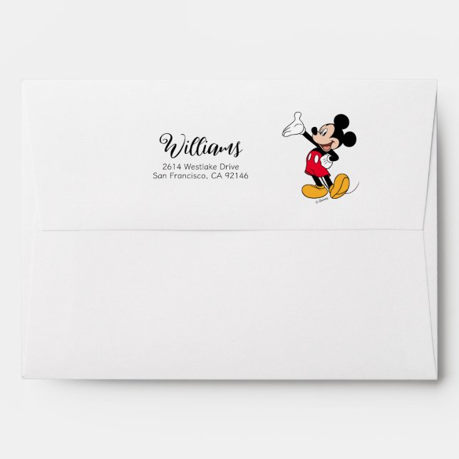 Mickey Mouse Open Hand Gesture Envelope (Back (Top Flap))