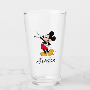 Mickey Mouse Open Hand Gesture Glass