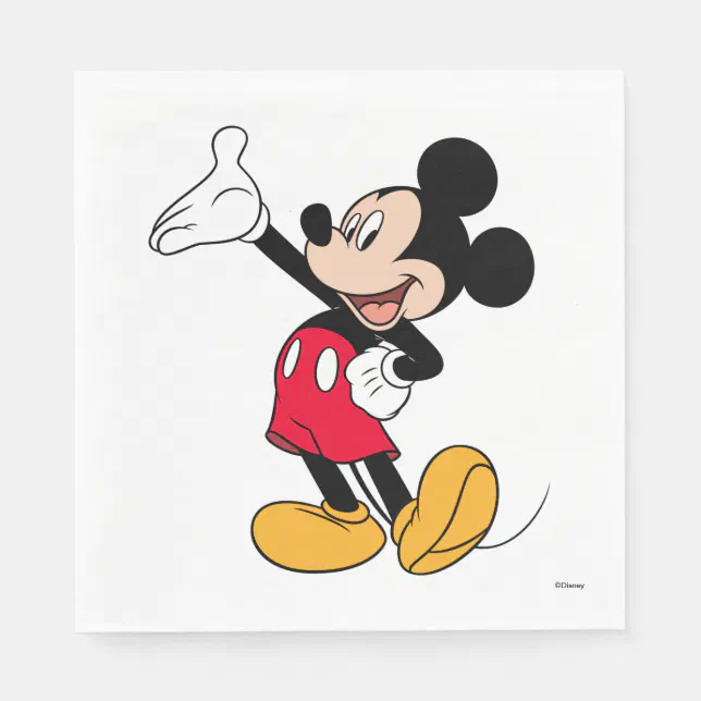 Open Sign Mickey Mickey Mouse Open Hand Gesture Napkins | Zazzle