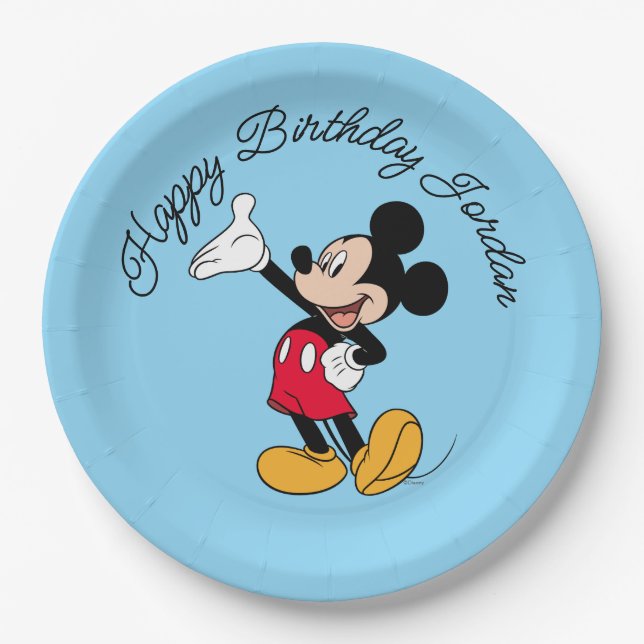 Mickey Mouse Open Hand Gesture Paper Plates (Front)