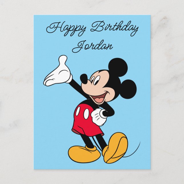 Mickey Mouse Open Hand Gesture Postcard (Front)