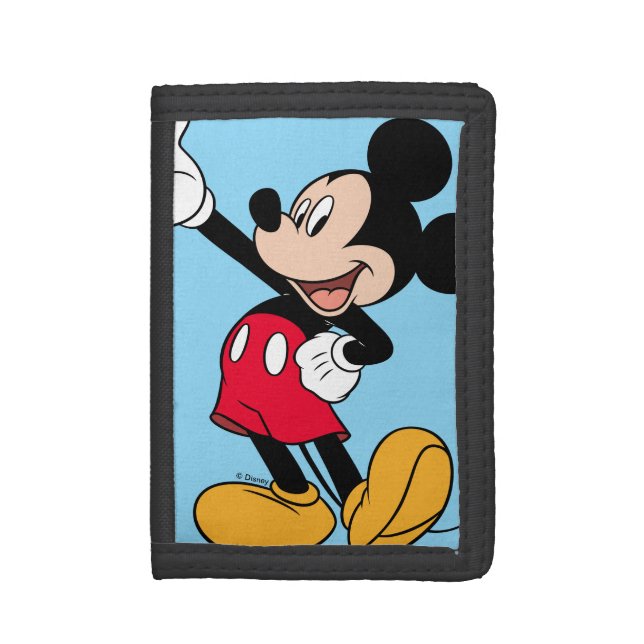 Mickey Mouse Open Hand Gesture Tri-fold Wallet (Front Vertical)